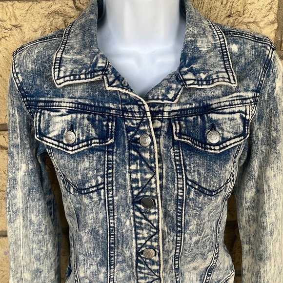 Mossimo Supply Co. stretch comfy Soft Jacket Denim Size S / P acid wash 90s y2k - Picture 3 of 12